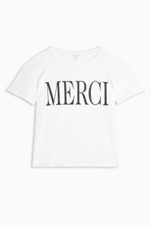 Merci T-Shirt in White | Topshop