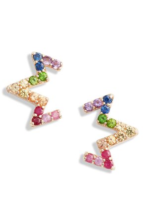 Anzie Rainbow Zigzag Stud Earrings | Nordstrom