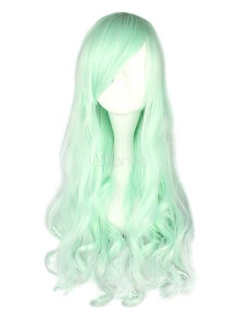 Fantastic Mint Green Long Curly Rayon Lolita Wigs - Milanoo.com
