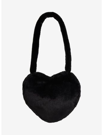 Black Heart Fuzzy Tote Bag | Hot Topic