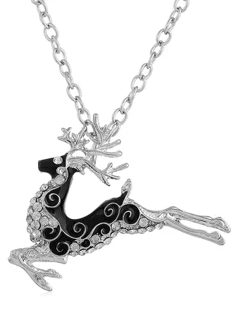 DressLily.com: Photo Gallery - Rhinestone Christmas Elk Alloy Pendant Necklace