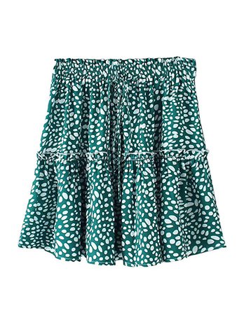 Womens Summer Casual Mini Skirts High Waist Boho Floral Maxi Skirt Green L at Amazon Women’s Clothing store: