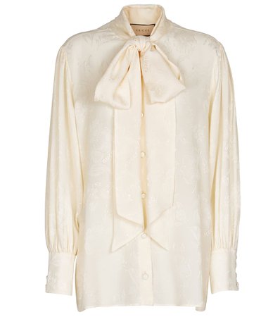 Gucci - Silk satin blouse | Mytheresa