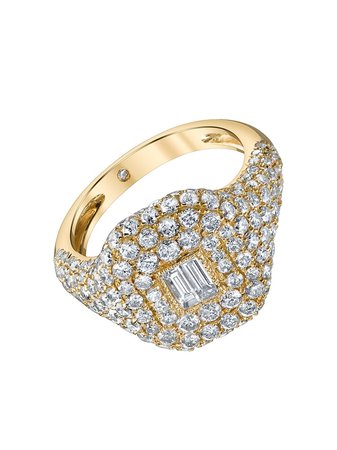 SHAY 18kt Yellow Gold Diamond Baguette Pavé Ring - Farfetch