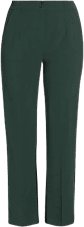 green wide leg trousers