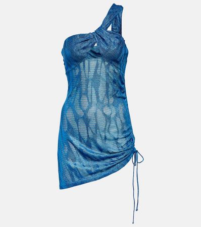 Jacquard One Shoulder Beach Dress in Blue - Missoni Mare | Mytheresa