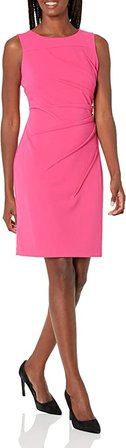Calvin Klein Women's Sleeveless Fitted Cocktail Sheath Dress, Cerise, 4 at Amazon Women’s Clothing store