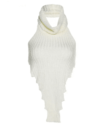 white knit crop top
