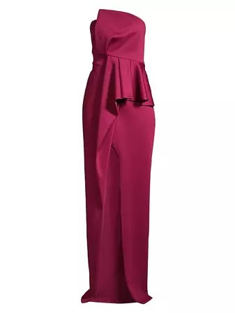 Shop Black Halo Jonas Asymmetrical Draped Gown | Saks Fifth Avenue