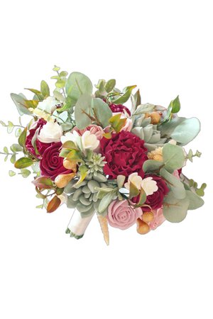 Eucalyptus Wedding bouquet , Burgundy gold bridal bouquet , Succulent wedding bouquet , Boho wedding bouquet , Fake flowers bouquet