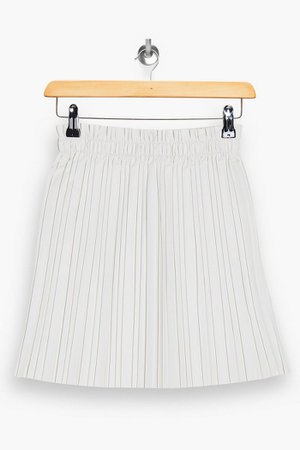PU White Pleated Mini Skirt | Topshop