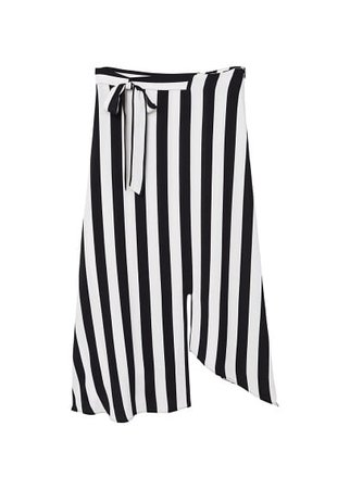 MANGO Striped asymmetric skirt