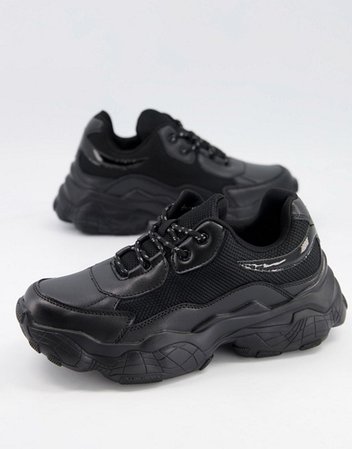 Public Desire Furious chunky sneakers in black | ASOS