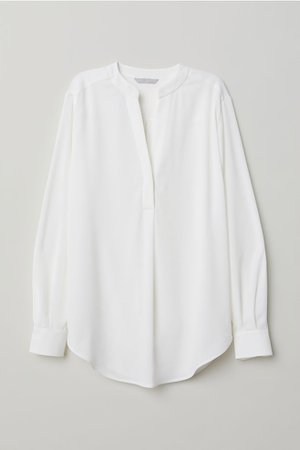 Блузка из крепа - Белый - Женщины | H&M RU