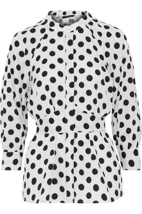 Clelia tie-back polka-dot poplin shirt | W118 by WALTER BAKER | Sale up to 70% off | THE OUTNET