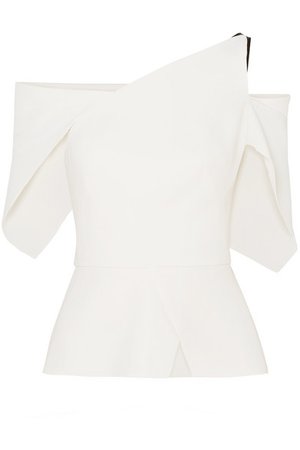 Roland Mouret | Cold-shoulder cape-effect crepe blouse | NET-A-PORTER.COM