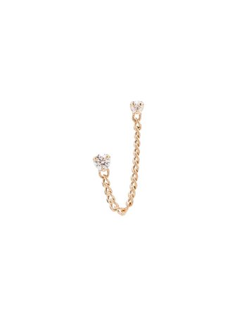 Zoë Chicco 14kt gold diamond stud chain earring - FARFETCH