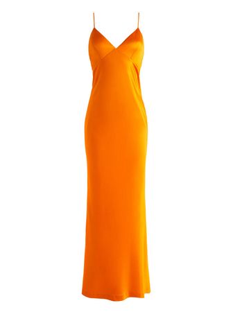 Montana Lace Up Back Maxi Gown In Tangerine | Alice And Olivia