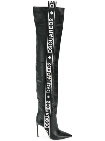 Dsquared2 Logo Stripe knee-high Boots - Farfetch