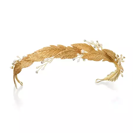 Grecian Bridal Headband, Bronze Leaf, Grecian Dream – Topknot Tiaras & Veils