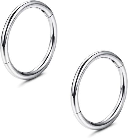 Amazon.com: Milacolato Hypoallergenic Nose Rings 16G Sterling Silver Hinged Nose Ring Hoops Small Hoop Earrings Lip Rings Nose Helix Rook Conch Cartilage Earrings Body Piercing Jewelry for Women Men : Clothing, Shoes & Jewelry
