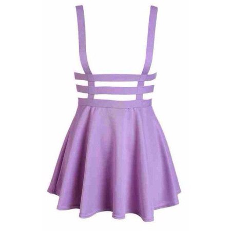 Lavender Pastel Goth Suspender Skirt