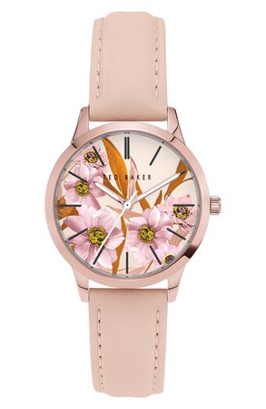 Ted Baker London Fitzrovia Leather Strap Watch, 34mm | Nordstrom