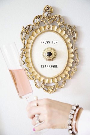 Press For Champagne Framed Vintage Button ringing version | Etsy