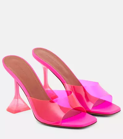 Lupita PVC Sandals in Pink - Amina Muaddi | Mytheresa