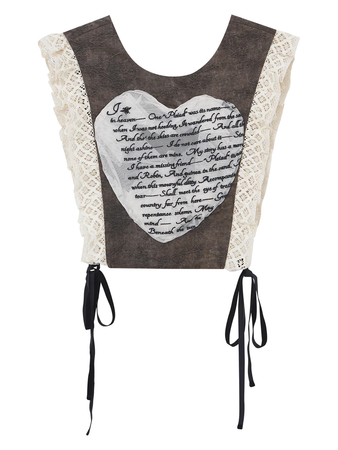 white lace top with poem heart