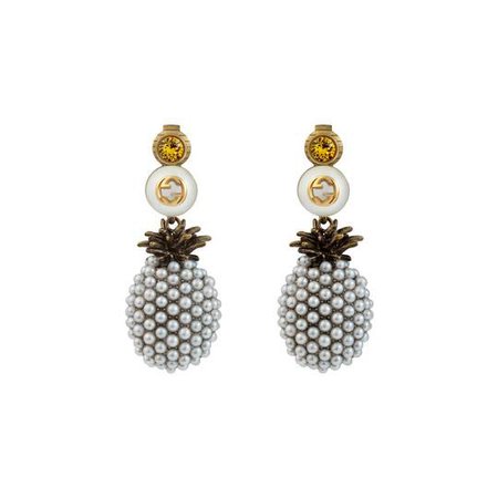 Pineapple earrings with crystals - Gucci Fashion Jewelry For Women 434218J1D518074
