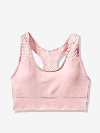 Seamless Lightly Lined Gym Racerback - PINK - pink