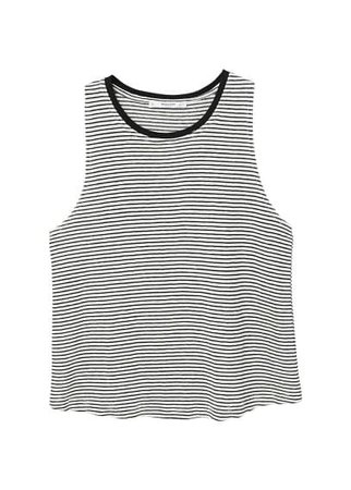 MANGO Striped linen t-shirt