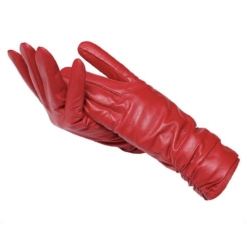 Red Leather Italian Gloves