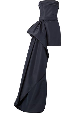 Reem Acra | Asymmetric draped silk-faille mini dress | NET-A-PORTER.COM