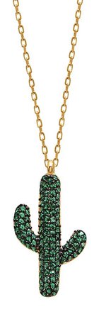 emerald cactus necklace