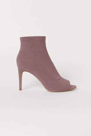 Peep-toe Ankle Boots - Pink