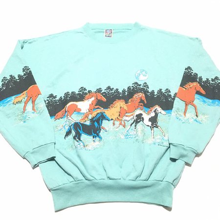 Vtg. 90s Wild Horses All Over Print Sweatshirt | Etsy