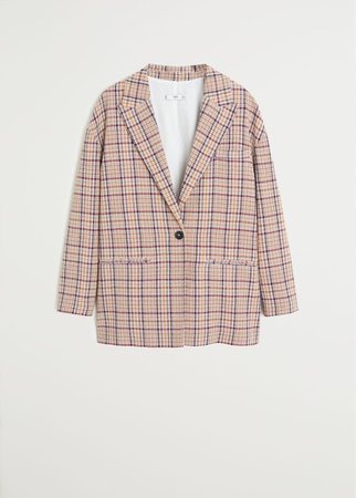 Checked unstructured jacket | Mango