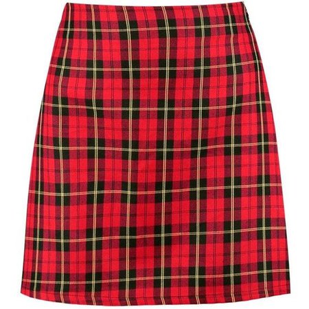 Boohoo Laina Tartan Check Woven A Line Mini Skirt