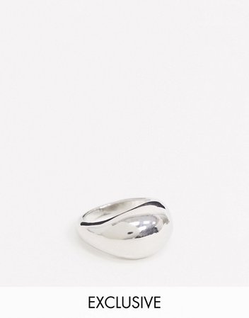 DesignB London Exclusive chunky circle ring in silver | ASOS