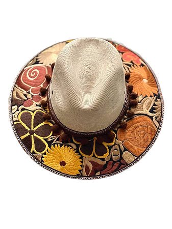 Colorful Floral Sun Hat, Mexican Palm Hat, Embroidered Hat, Mexican Sombrero Etsy