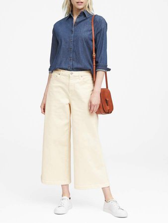 JAPAN EXCLUSIVE High-Rise Wide-Leg Cropped Jean