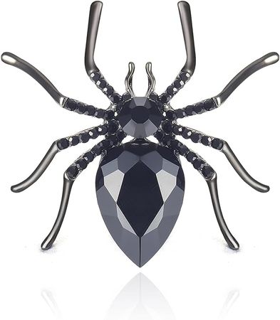 Amazon.com: YOQUCOL Halloween Spider Shape Brooch Pins Carbon Black Tone Rhinestone Zirconia Crystal Spider Brooch for Women Girls: Clothing, Shoes & Jewelry