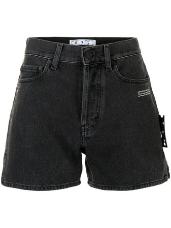 Shop Off-White logo-print denim shorts with Express Delivery - FARFETCH