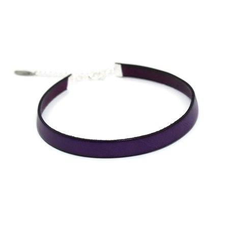 10mm Purple Leather Choker – Arthlin