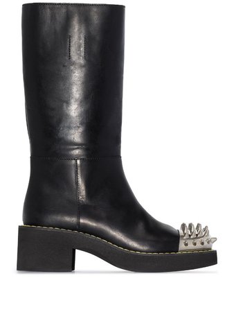 Miu Miu studded leather boots - FARFETCH