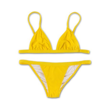 Yellow Ribbed Bikini Set – Kylie Jenner Shop