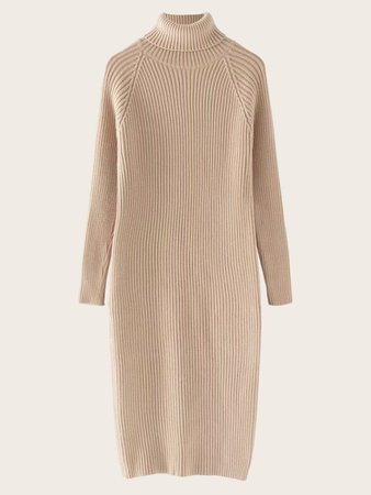 High Neck Raglan Sleeve Sweater Dress | SHEIN USA