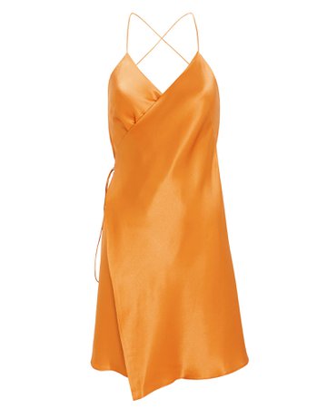 Strappy Silk Wrap Dress